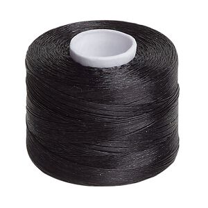 Thread, Nymo&reg;, nylon, black, size O. Sold per 400-yard spool.