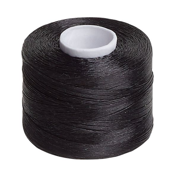 Thread, Nymo&reg;, nylon, black, size O. Sold per 400-yard spool. image number 0
