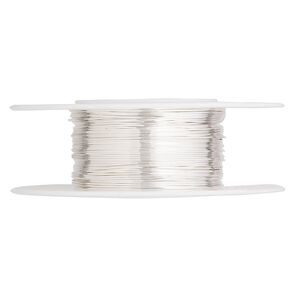 Wire, Argentium&reg; silver, dead-soft, round, 26 gauge. Sold per pkg of 25 feet.