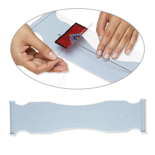 Loom, Beadalon&reg; Jewel Loom&reg;, plastic and steel, grey, 11-1/4 x 3 inches with 10-1/2 x 2-3/4 inch looming length. Sold per 2-piece set. image number 0