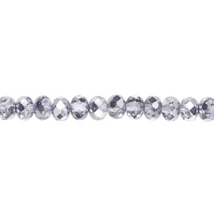 Bead, Czech fire-polished glass, metallic lilac, 5x4mm faceted rondelle. Sold per 15-1/2" to 16" strand.