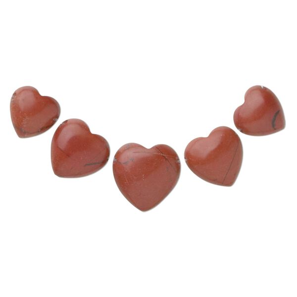 Red jasper 1pkg5, heart drop natural fan graduated 12x12mm-16x16mm image number 0
