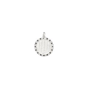 Drop, antique silver-plated brass, 9.5mm round with SS34 round setting. Sold individually.