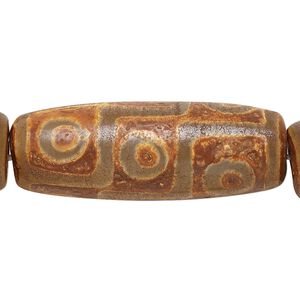 Agate 1pkg5, long barrel bead 40x16mm