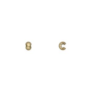 Crimp cover 1pkg500, antique gold-plated brass, 2mm round.