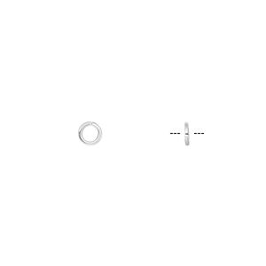 Jump ring 1pkg20 sterling silver, 4mm round / square wire, 22 gauge / 2.7mm inside diameter