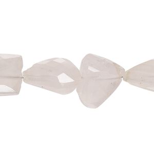 Rose quartz 1pkg1, hand-faceted nugget bead natural 7 inch medium
