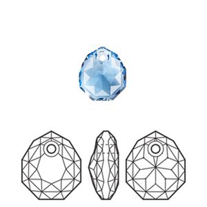 Drop 1pk cool blue, Crystal Passions&reg; Regenerated 11.5mm pendant majestic 6436