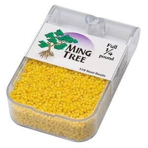 Seed bead, Ming Tree&trade;, glass, pkg/1/4 pound, #11 round, opaque yellow.