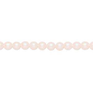 Pearl 100pk pearlescent white, Crystal Passions&reg; 4mm round 5810