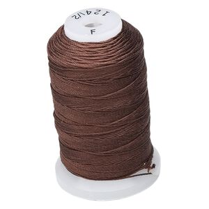 Thread, Purely Silk&trade;, 3-ply, chestnut, size F. Sold per 140-yard spool.