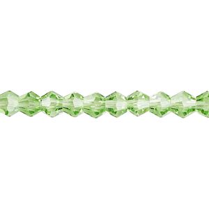 Bead 1pk transparent lime green, Celestial Crystal&reg; 6mm bicone 15.5-16 inch