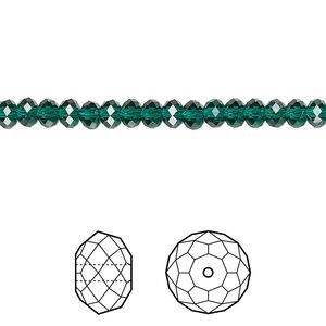 Bead 144pk emerald, Crystal Passions&reg; 4x3mm rondelle 5040
