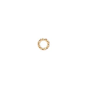 Jump ring 1pkg500 gold-plated, 6mm twisted round, 16 gauge / 3.6mm inside diameter / brass