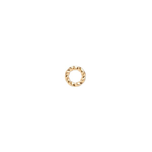 Jump ring 1pkg500 gold-plated, 6mm twisted round, 16 gauge / 3.6mm inside diameter / brass image number 0
