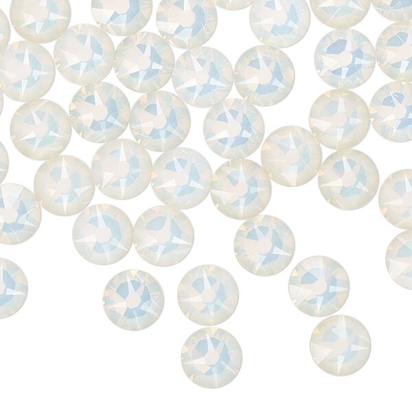 Flat back 288pk white opal foil back, Swarovski&reg; 6.32-6.5mm rose round SS30 2088 image number 0