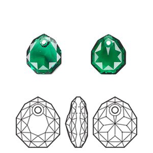Drop 1pk majestic green, Crystal Passions&reg; 11.5mm pendant majestic 6436