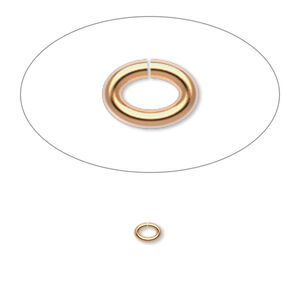Jump ring 1pkg100 gold-plated, 4x3mm oval, 20 gauge / 2.5x1.5mm inside diameter / brass