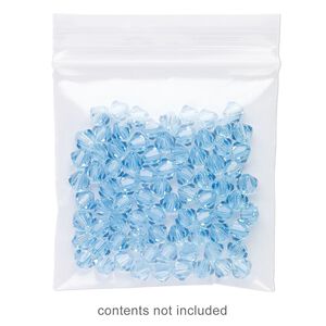 Bag, Tite-Lip&trade;, oxo-biodegradable plastic, clear, 2-inch top zip. Sold per pkg of 1,000.