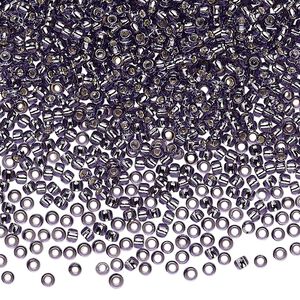 Seed bead, TOHO BEADS&reg;, glass, pkg/50g, #11 round, transparent silver-lined tanzanite (TR-11-39).