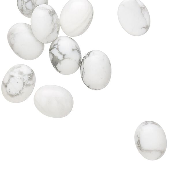 Howlite 1pkg10, calibrated oval cab natural 10x8mm image number 0