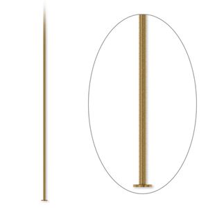 Head pin 1pkg1000 gold-plated, 2 inch, 24 gauge brass antique