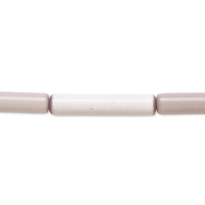 Bead, cat's eye glass (fiber optic glass), lavender, 22x4mm-23x5mm round tube. Sold per 15-inch strand.
