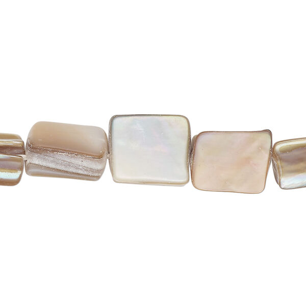 Mother-of-pearl shell 1pkg1, triangle tube bead 15 inch light brown 8x7mm-13x9mm image number 0