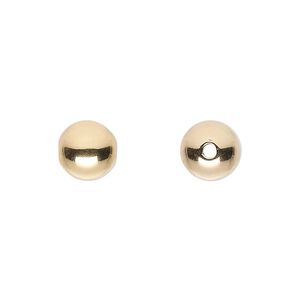Bead 1pkg2 14Kt gold-filled, 9mm seamless round