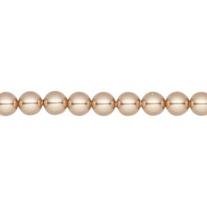 Pearl 100pk rose gold, Crystal Passions&reg; 5mm round 5810