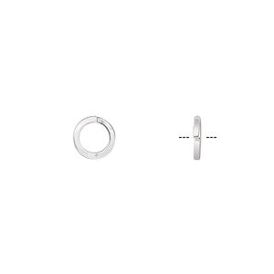 Jump ring 1pkg50 sterling silver, 7mm round / square wire, 18 gauge / 5mm inside diameter
