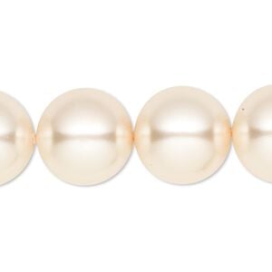 Bead, crystal pearl, cream, 16mm round. Sold per 15-1/2" to 16" strand, approximately 25 beads.