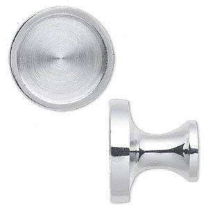 Drawer pull, chrome-plated steel, 1x3/4 inch with 20mm round textured mount area, 1-inch and 1-5/8 inch threaded screws included. Sold individually.