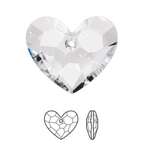 Drop 1pk crystal, Crystal Passions&reg; 28x23mm pendant honeycomb heart 6264