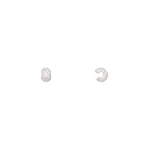 Crimp cover, silver-plated brass, 3.5x3mm stardust rondelle. Sold per pkg of 100.