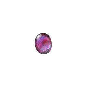 Cabochon, paua shell (coated / dyed), purple, 10x8mm calibrated oval, Mohs hardness 3-1/2. Sold per pkg of 6.