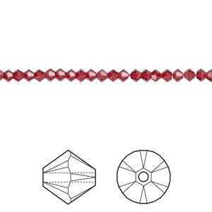 Bead 144pk scarlet, Crystal Passions&reg; 2.5mm bicone 5328