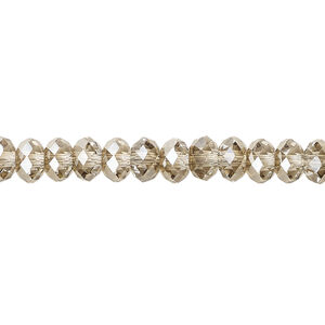 Bead 1pkg120 crystal bronze, Crystal Passions&reg; 6x4mm faceted rondelle 5040