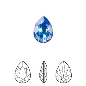 Fancy stone 1pk crystal royal blue DeLite, Crystal Passions&reg; 14x10mm pear 4320