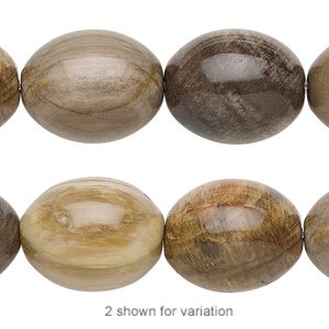 Petrified wood 1pkg1, oval bead natural 8 inch 19x15mm-20x15mm