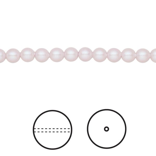 Pearl 500pk iridescent dreamy rose, Swarovski&reg; 4mm round 5810 image number 0