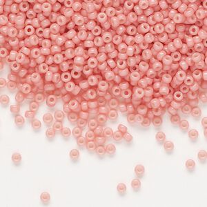 Seed bead, Miyuki, glass, pkg/25g, #11 rocaille, Duracoat&reg; opaque outside dyed lychee (RR-4463).