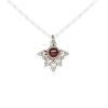 Drop 1pkg1, antiqued sterling silver and garnet (natural), 13x11mm image number 0