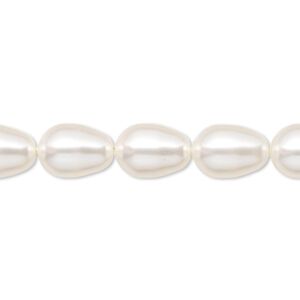 Pearl 250pk white, Crystal Passions&reg; 11x8mm pear 5821