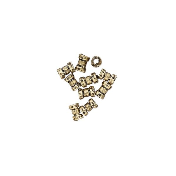 Crimp 1pkg10 brass, 4x2.5mm round tube / 1mm inside diameter, antiqued image number 0