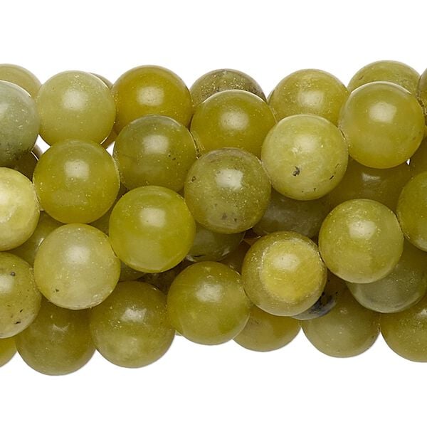 Olive new "jade" 1pkg10, round bead natural 15.5-16 inch 8mm image number 0