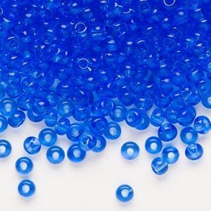 Seed bead, Preciosa Ornela Czech glass, pkg/500g, #6 rocaille, transparent light blue, (30050).