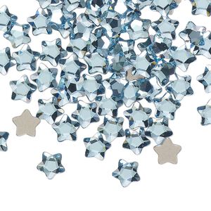 Flat back 360pk aquamarine foil back, Swarovski&reg; 6mm star flower 2754