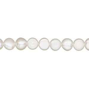Pearl 1pkg1 freshwater, flat-sided potato, 15.5-16 inch white 5-7mm cultured