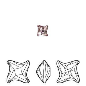 Fancy stone 2pk crystal antique pink foil back, Crystal Passions&reg; 6mm twister 4485